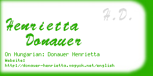 henrietta donauer business card